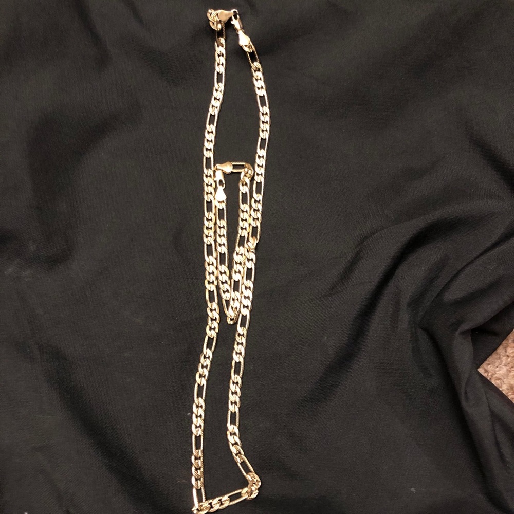 14k dipped gold Chain & bracket set